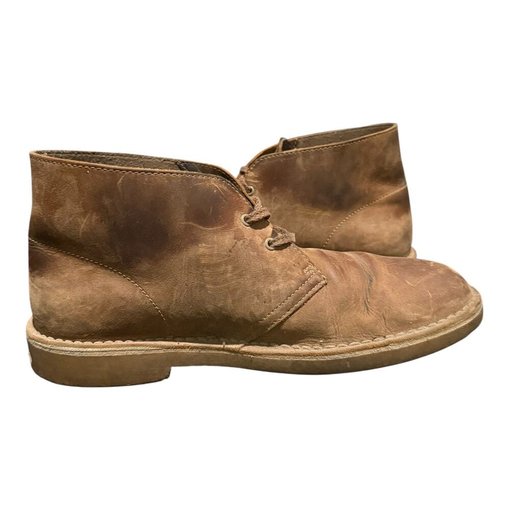 Clarks Men's Bushacre Chukka Desert Ankle Laced Boots Sz 9 M Beeswax Leather - Picture 8 of 9